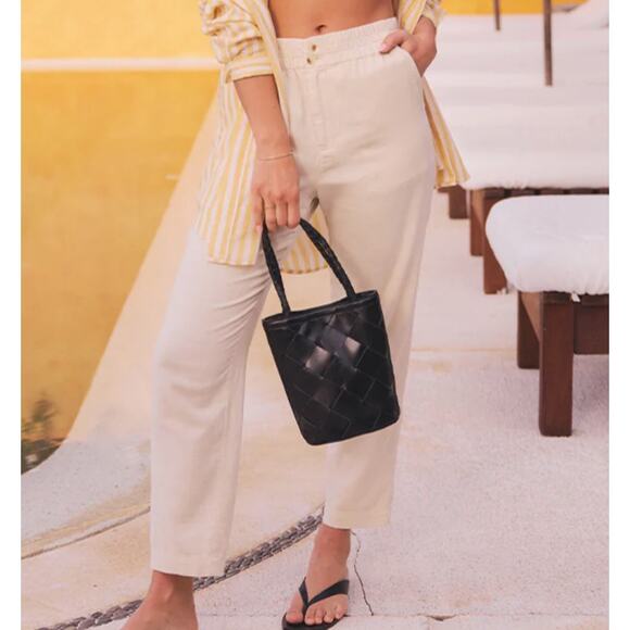 New Marine Layer Women's L Elle Relaxed Pull On Pants Cotton Vacation Travel - Picture 15 of 15